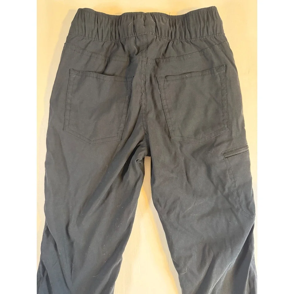 Weatherproof Vintage Boys Black Cargo Jogger Pants Size S 7/8 Zipper Pocket